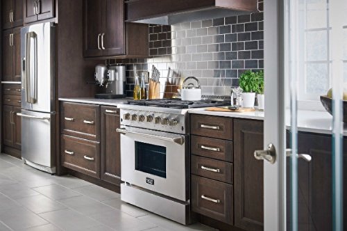 Kucht KRG3618U/LP-B Professional 36" 5.2 cu. ft. Propane Gas Range with Sealed Burners and Convection Oven, Stainless-Steel, Royal Blue