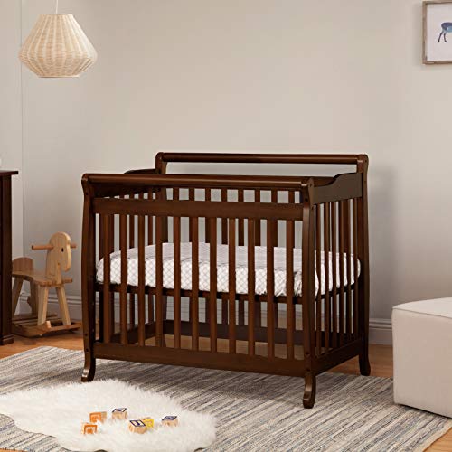 DaVinci Emily 2-in-1 Convertible Mini Crib and Twin Bed in Espresso, Greenguard Gold Certified