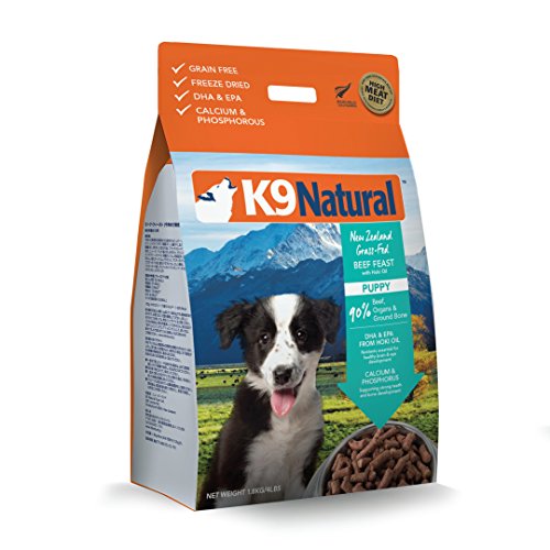 Freeze Dried Puppy Food By K9 Natural - Perfect Grain Free, Healthy, Hypoallergenic Limited Ingredients For All Puppys - Raw, Freeze Dried Food Or Mixer - Beef & Hoki Oil - 4Lb Pack