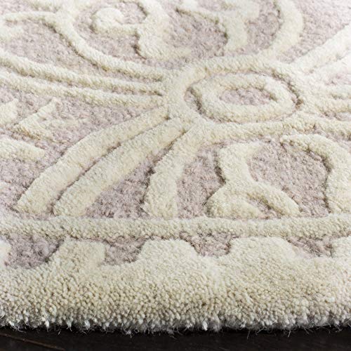 Safavieh Cambridge Collection CAM123M Handmade Moroccan Wool Area Rug, 6' x 6' Round, Light Pink/Ivory