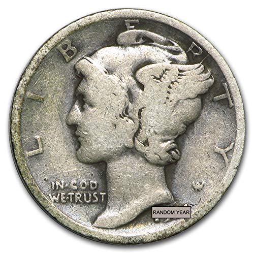 1916-1945 90% Silver Mercury Dime $50 Face-Value Bag Avg Circ Dime Very Good