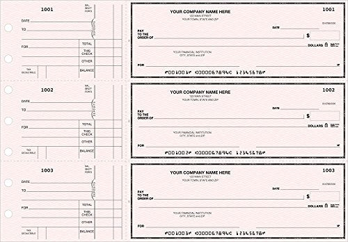 General Manual Business Checks, 3 to a Page Pink Marble Multipurpose Checks, 5000 Single Checks