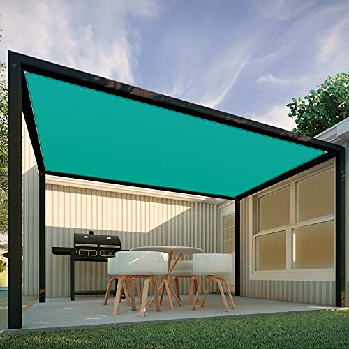 Patio Paradise 11' x 39' Straight Edge Sun Shade Sail, Turquoise Green Rectangle Outdoor Shade Cloth Pergola Cover UV Block Fabric - Custom 3 Year Warrenty