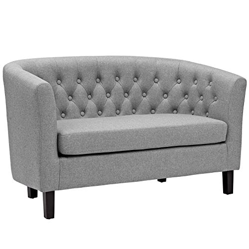 Modway Prospect Upholstered Contemporary Modern Loveseat In Light Gray