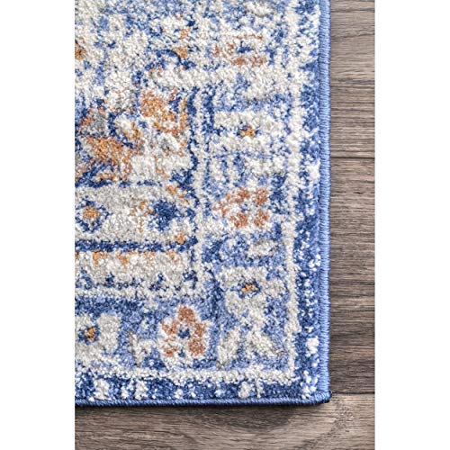 nuLOOM Leola Tabitha Medallion Vintage Area Rug, 6' 7" x 9', Beige