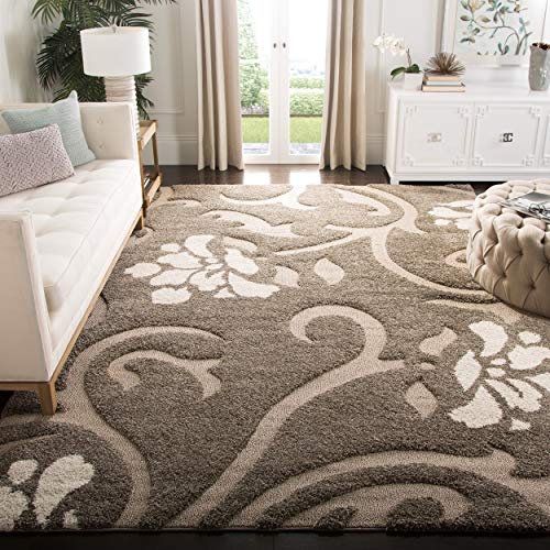 Safavieh Florida Shag Collection SG464-7913 Smoke and Beige Area Rug (8' x 10')