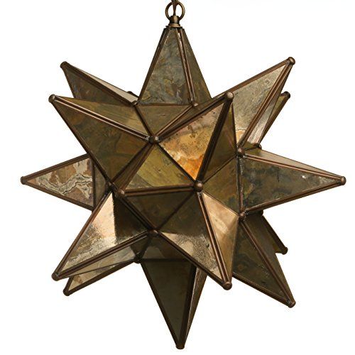 Large Glass Star Pendant Lights (18 Inch, Mirror)