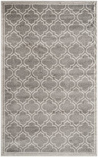 Safavieh Amherst Collection AMT412C Moroccan Geometric Area Rug, 6' x 9', Grey/Light Grey