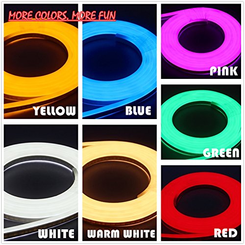 LED NEON Light IEKOV AC 110-120V Flexible Strip120 LEDs/M Dimmable Waterproof 2835 SMD LED Rope Remote Controller 98.4ft/30m