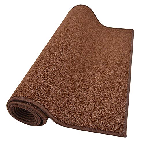 RugStylesOnline Custom Size Solid Brown Roll Runner 36 in Wide x Your Length Choice Slip Resistant Rubber Back Area Rugs and Runners (Brown, 24 ft x 36 in)