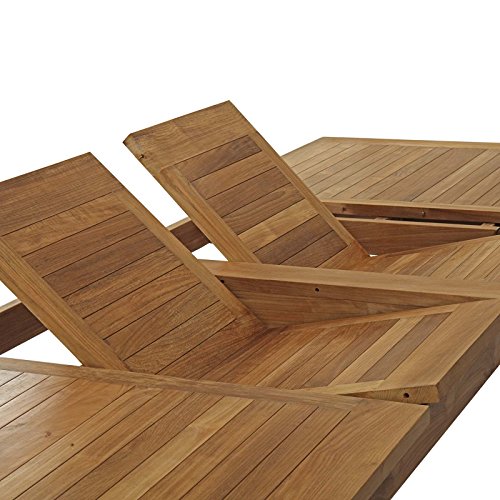 Modway EEI-2714-NAT Marina Premium Grade A Teak Wood Outdoor Patio Extendable, Dining Table, Natural