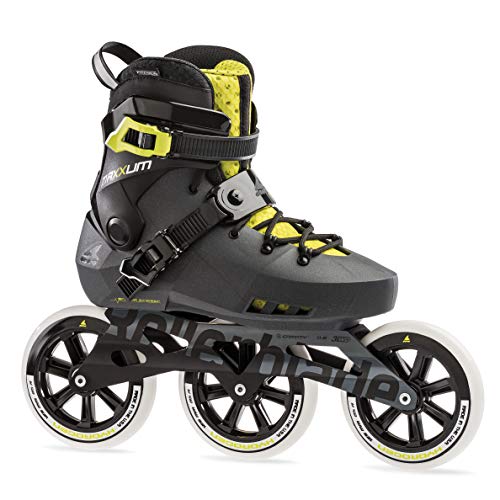 Rollerblade Maxxum Edge 125 3WD Unisex Adult Fitness Inline Skate, Metallic Grey and Lime, Premium Inline Skates, US Size 12.5