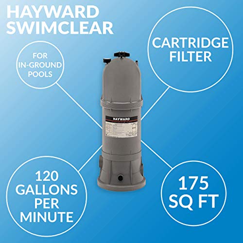 Hayward W3C17502 StarClear Plus Cartridge Pool Filter, 175 Square Foot, Gray