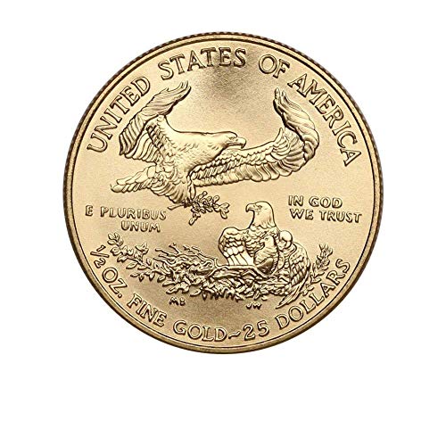 1986 - Present (Random Year) 1/2oz American Gold Eagle $25 Brilliant Uncirculated w/US Mint Box & Our COA