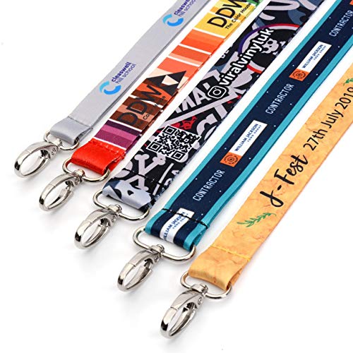 100x Personalized Lanyard by Lanyards Tomorrow | Full-Colour Dye Sublimation Design Your OWN Customized Neck Straps ADD Logo and Text - with Breakaway and Metal Clip 15mm 1.5cm Width