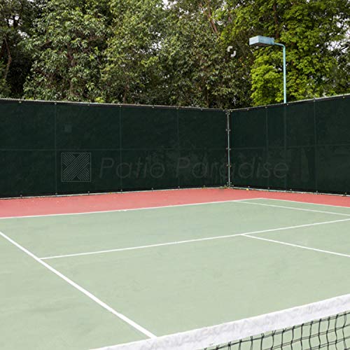 Patio Paradise 6' x 128' Dark Green Fence Privacy Screen, Commercial Outdoor Backyard Shade Windscreen Mesh Fabric with Brass Gromment 88% Blockage- 3 Years Warranty (Customized