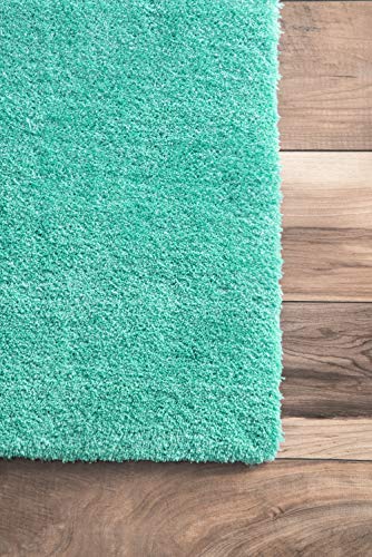 nuLOOM Ariel Ombre Shag Rug, 8' Square, Turquoise