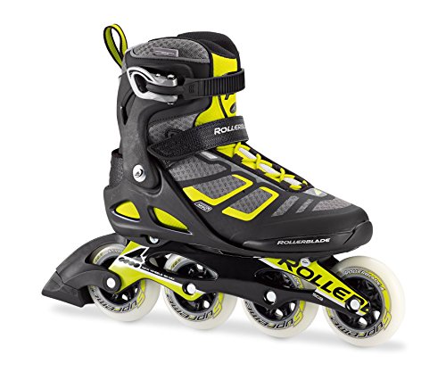 Rollerblade Macroblade 90 Alu Men's Adult Fitness Inline Skate, Black and Lime, High Performance Inline Skates