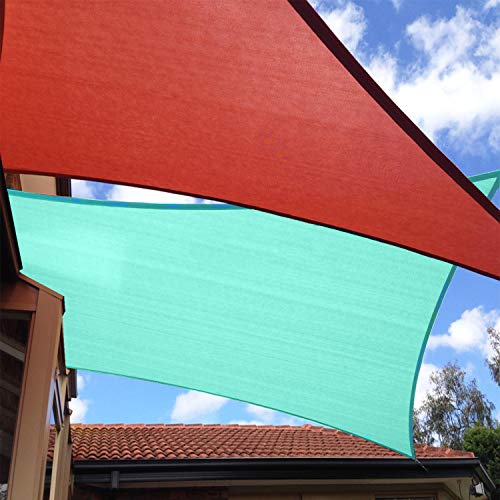 TANG Sunshades Depot 9' x 20' Solid Turquoise Green Sun Shade Sail, Rectangle Permeable Canopy CustomSize Available Commercial Standard 180 GSM HDPE