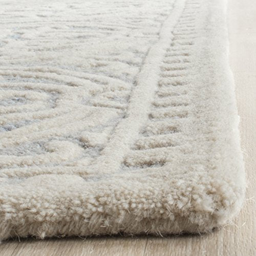 Safavieh Cambridge Collection CAM123A Handmade Moroccan Wool Area Rug, 8' x 10', Light Blue/Ivory