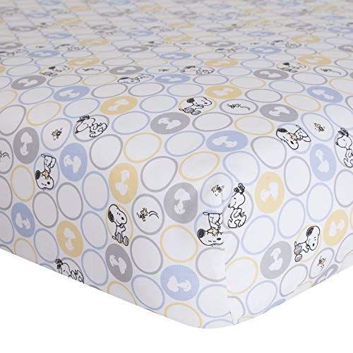 Lambs & Ivy My Little Snoopy 4-Piece Crib Bedding Set - Blue, Gray, White
