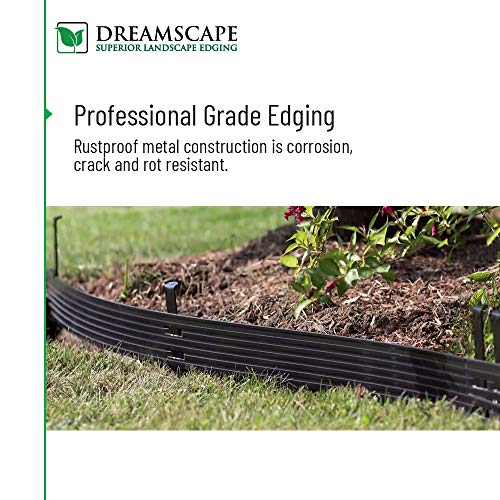 Dreamscape PRO Aluminum Landscape Edging Easy Install Professional Landscaping Border Green Painted Garden Flowerbed