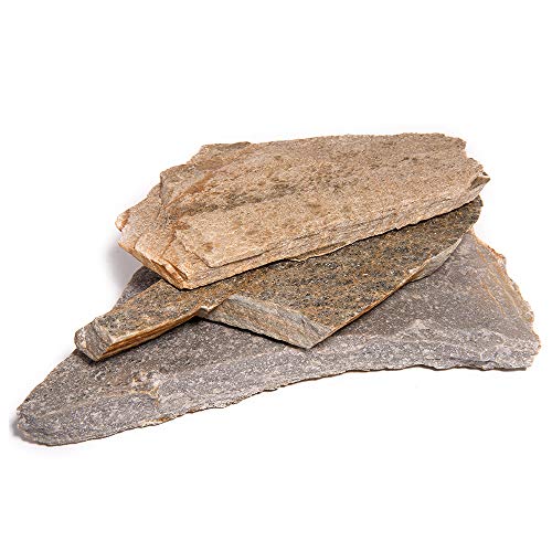 Landscape Patio Flagstone | 2000 Pounds | Natural Rock Pathway Stepping Stone Slabs for Gardens, Terrariums, Landscape Design, Driveway Pavers and Walkway Steppers (Klondike Gold)