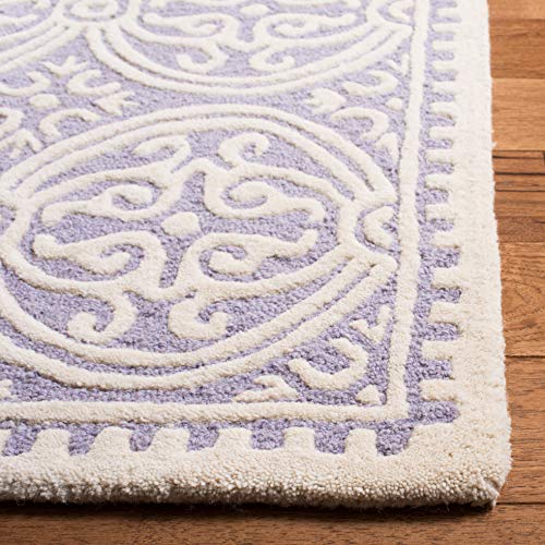 Safavieh Cambridge Collection CAM123C Handmade Moroccan Wool Area Rug, 8' x 10', Lavender/Ivory