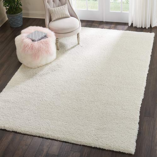 Nourison Malibu Shag Area Rug, 6'7" x9'6, Ivory