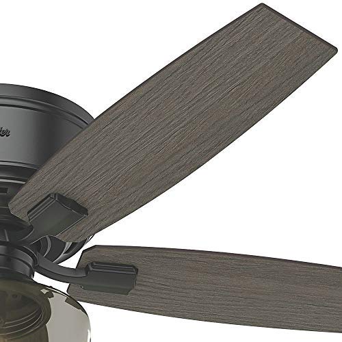 Hunter Fan Company 53393 Hunter 52" Bennett Low Profile Ceiling Fan with Light, Matte Black