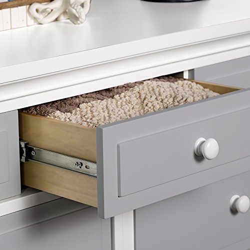 Evolur Parker Double Dresser, White/Dove Grey