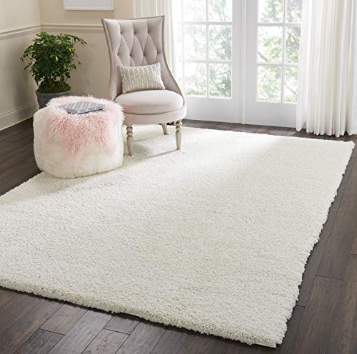 Nourison Malibu Shag Area Rug, 6'7" x9'6, Ivory