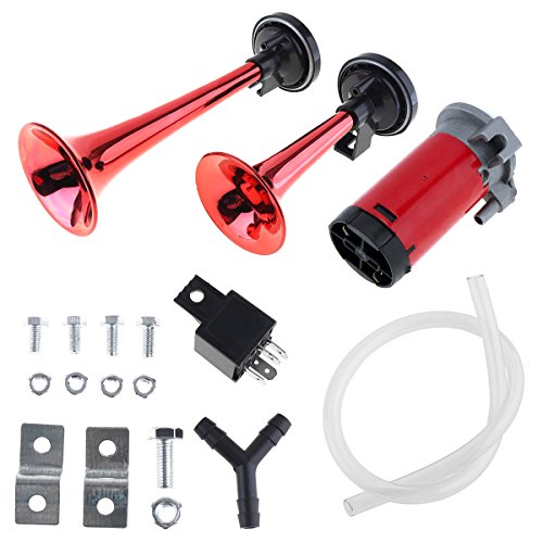 12V 178dB Super Loud Dual Tone Air Horn Set Trumpet Compressor for Motorcycle Car Boat Truck