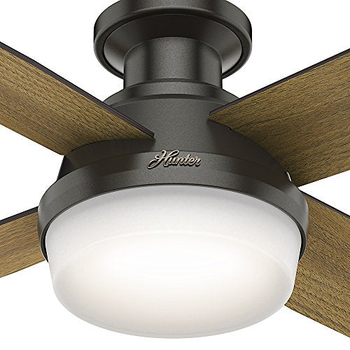 Hunter Fan Company 59447 52" Dempsey Indoor Low Profile Ceiling Fan with Light, Large, Noble Bronze