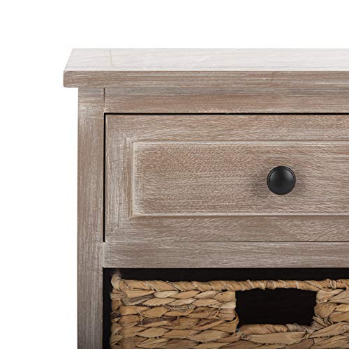 Safavieh American Homes Collection Herman Whitewash Wicker Basket Storage Unit