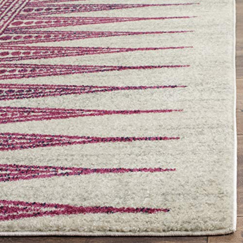 Safavieh Evoke Collection EVK226F Modern Bohemian Area Rug, 8' x 10', Ivory/Fuchsia