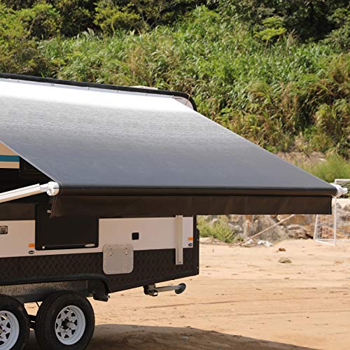 ALEKO Manual Retractable RV Trailer Awning for Home or Camper- 21x8 Ft - Brown Fade