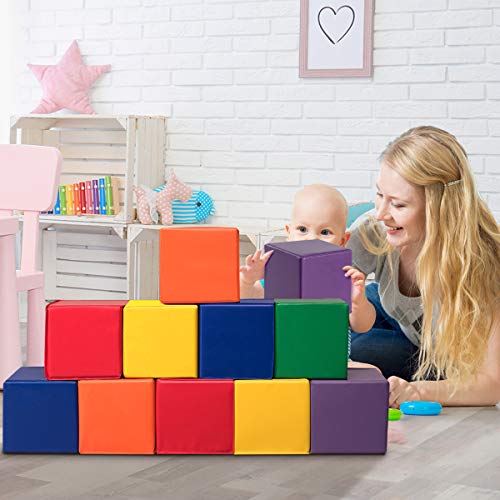 Costzon Soft Blocks Toddler Foam Block Playset for Safe Active Play and Building Indoor Climbers Stacking Play Set Learning Toys for Toddlers