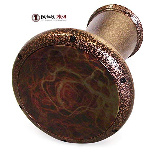 17" Percussion" Gawharet El Fan Pro Metal Darbuka Drum Doumbek (Copper + Remo Orange Mist)