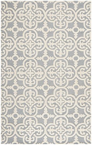 Safavieh Cambridge Collection CAM133D Handmade Moroccan Wool Area Rug, 6' x 9', Silver/Ivory