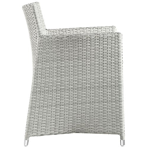 Modway EEI-1760-GRY-WHI-SET Junction Wicker Rattan Outdoor Patio 5-Piece Dining Set, Gray White