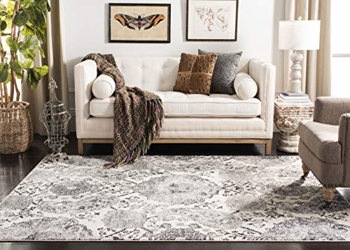 SAFAVIEH Madison Collection MAD600D Boho Chic Glam Paisley Non-Shedding Living Room Bedroom Dining Home Office Area Rug, 9' x 12', Cream / Silver