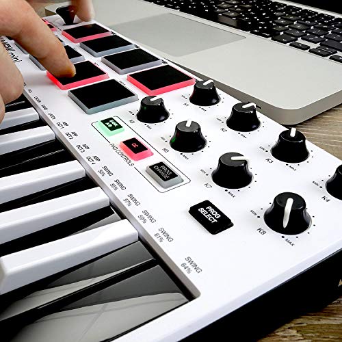 Akai Professional MPK Mini MKII White | 25-Key Ultra-Portable USB MIDI Drum Pad, VIP Software Download Included - Limited Edition