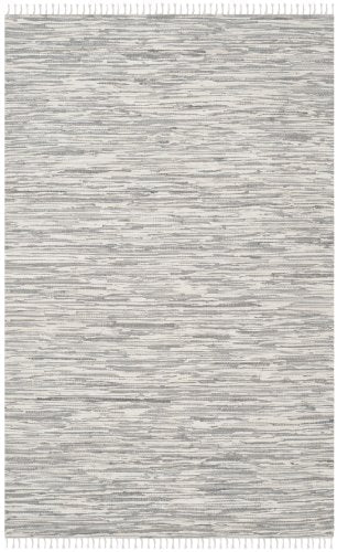 Safavieh Montauk Collection MTK753A Handmade Flatweave Silver Cotton Area Rug (10' x 14')