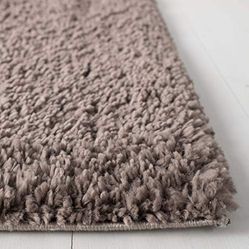 Safavieh August Shag Collection AUG900R Solid 1.2-inch Thick Area Rug, 8'6" x 8'6" Square, Taupe