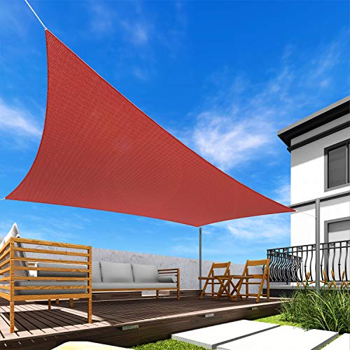 Windscreen4less 15' x 21' Rectangle Sun Shade Sail - Solid Red Durable UV Shelter Canopy for Patio Outdoor Backyard - Custom Size