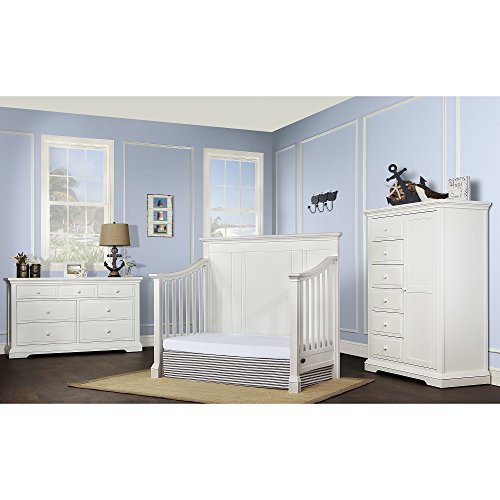 Evolur Parker 5 in 1 Convertible Crib in 2 Tone, White and Dove Grey