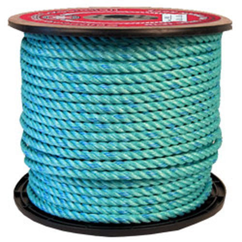 CWC Blue Steel Rope Standard Lay, Teal with Dark Blue Tracer (5/8" x 600')