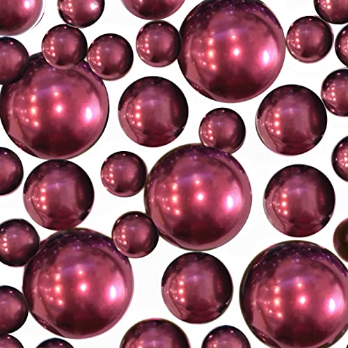 20 Packs Sale Burgundy Pearls - No Hole Jumbo/Assorted Sizes Vase Decorations - to Float The Pearls Order The Floating Packs from Options Below