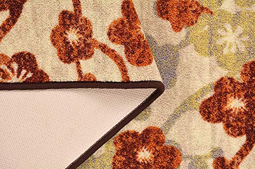 RugStylesOnline Custom Size Runner Flower Blossom Scroll Floral Design Roll Runner 26 Inch Wide x Your Length Size Choice Slip Skid Resistant Rubber Back (Cream Multi Color, 42 ft x 26 in)